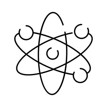 Atom science concept illustrating molecular structure and energy Stock Illustration