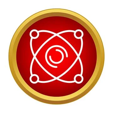 Atom science icon representing physics research and innovation Stock Illustration