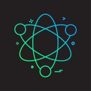 Atom science icon vector design Stock Illustration