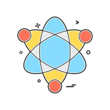 Atom science icon vector design Stock Illustration