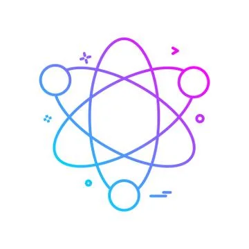 Atom science icon vector design Illustrazione stock