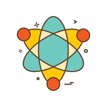 Atom science icon vector design Illustrazione stock
