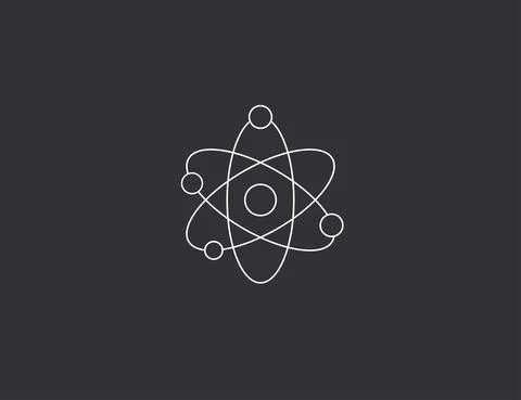 Atom, science, molecule, nucleus icon. Vector illustration. Flat design. Stock Illustration