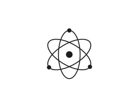 Atom, science, molecule, nucleus icon. Vector illustration. Flat design. Stock Illustration