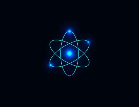 Atom, science, molecule, nucleus. Vector illustration. Flat design. Stock Illustration