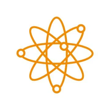 Atom Science Orbit Outline Symbol Design Graphic Stock Illustration