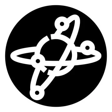 Atom science particle physics structure icon concept Stock Illustration