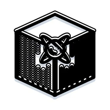 Atom science physics cube structure technology concept Illustrazione stock