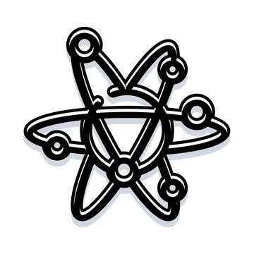 Atom science physics nuclear energy molecule concept Stock Illustration