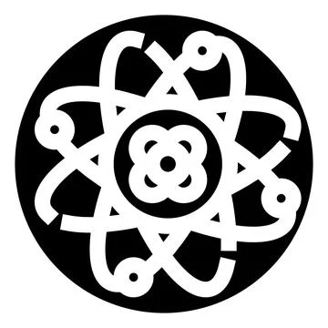 Atom science physics nuclear molecule chemistry icon Stock Illustration