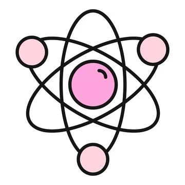 Atom science physics nuclear structure icon Stock-Illustration