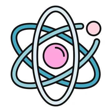 Atom science physics research developing nuclear energy Stock Illustration