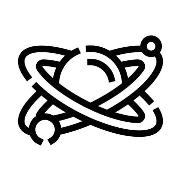 Atom science physics studying molecular structure icon Stock Illustration
