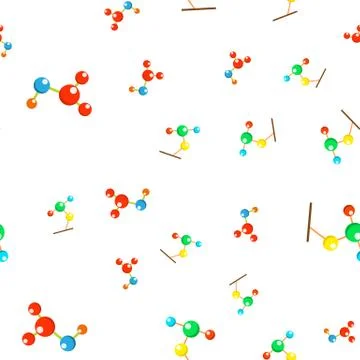 Atom Science Seamless Pattern Vector. Biology Icon. Chemical Lab. Cute Graphic Stock Illustration