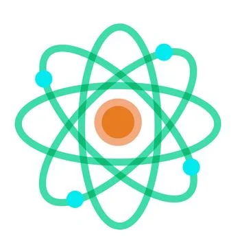 Atom science symbol representing physics and chemistry Stock Illustration