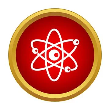 Atom science symbol representing physics and nucleoenergy Stock Illustration