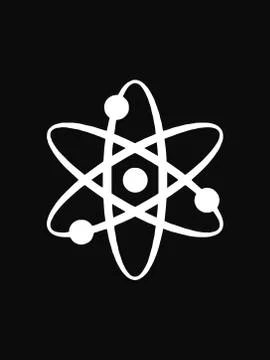 Atom science vector icon on white background. Atom science modern icon for gr Stock Illustration