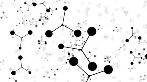 Atom scientific motion background spinning particles white black Stock Footage 63844080