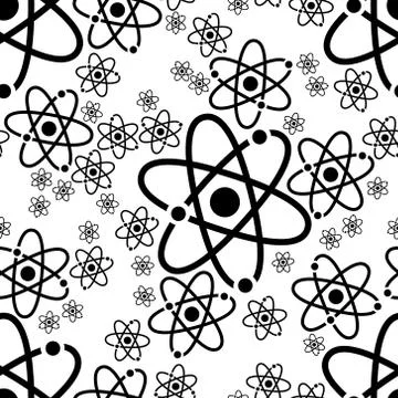 Atom seamless pattern Stock Illustration