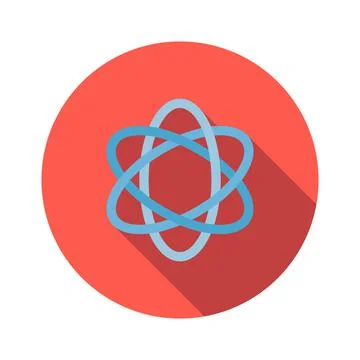 Atom sign flat icon Stock Illustration