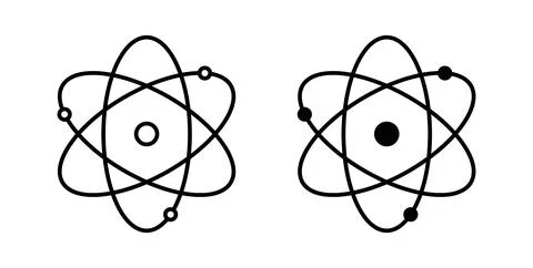 Atom sign symbol. Flat Vector illustration Stock Illustration