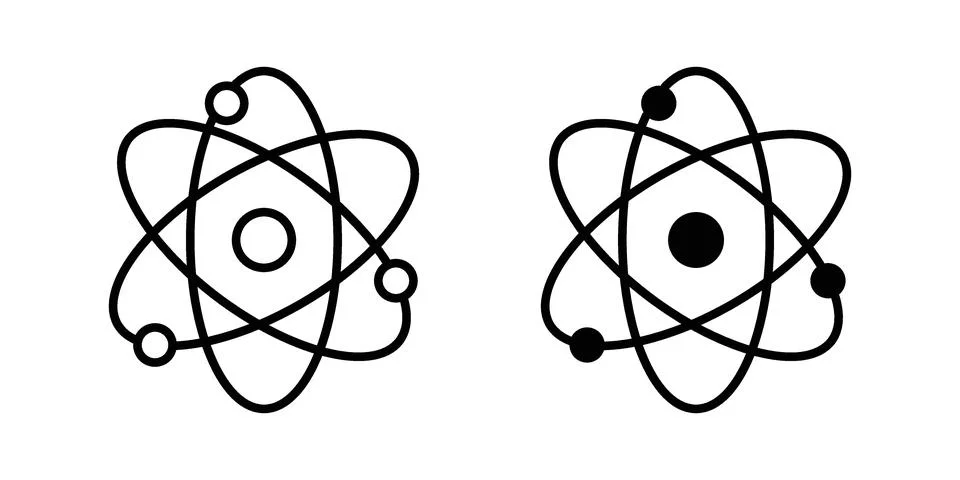 Atom sign vector design illustrations Ilustración de archivo