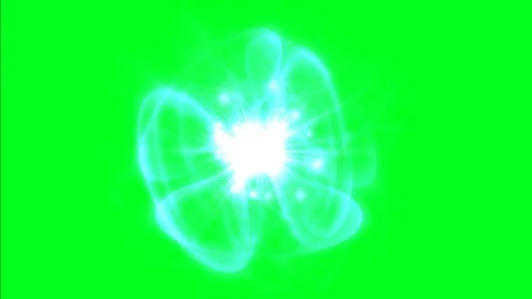 Atom Spinning With Nucleus And Electrons on green screen Stock Footage 102189047