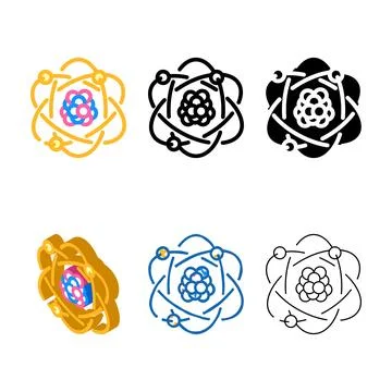 Atom stem color icon vector edition Stock Illustration