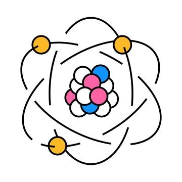 Atom stem icon color illustration Stock Illustration