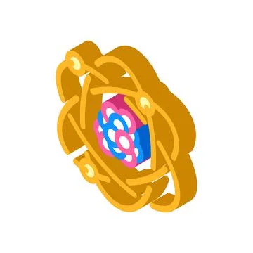 Atom stem isometric icon vector illustration 스톡 일러스트