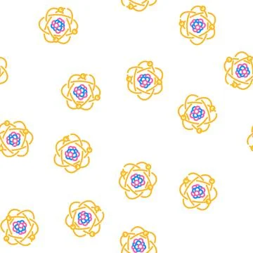 Atom stem vector seamless pattern Illustrazione stock