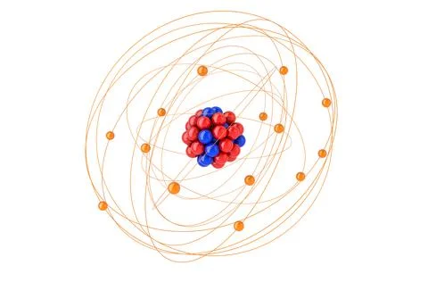 Atom Structure, 3D rendering Stock Illustration