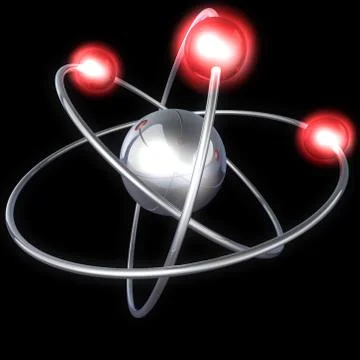 Atom structure on a black background Stock Illustration