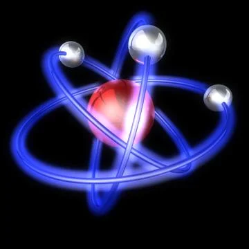 Atom structure on a black background Stock Illustration