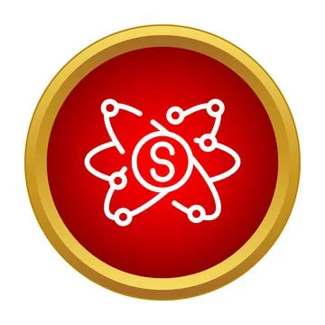 Atom structure concept with letter s in nucleus Stock Illustration