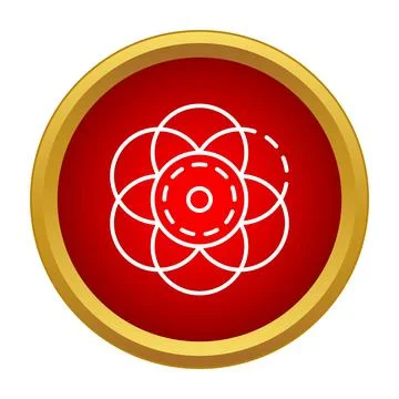 Atom structure concept with orbiting electrons icon Stock Illustration