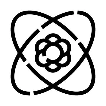 Atom structure concept with orbiting electrons icon Illustrazione stock