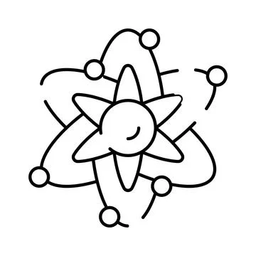 Atom structure concept with orbiting electrons icon Stock Illustration