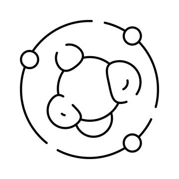 Atom structure concept with orbiting electrons icon Illustrazione stock