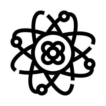 Atom structure concept symbolizing science and quantum physics Stock Illustration