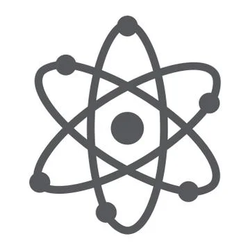 Atom structure glyph icon, scientific and nuclear, nucleus sign, vector graphics Stock-Illustration