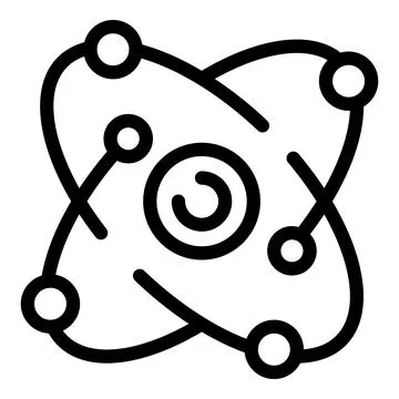 Atom structure icon outline vector. Lecture expert tech Illustrazione stock