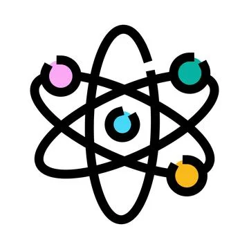 Atom structure illustration representing science and research Stock Illustration