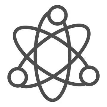 Atom structure line icon. Corpuscle or nuclear model symbol, outline style Stock-Illustration