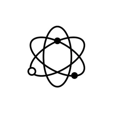 Atom structure line icon isolated on white background. Vector line icon of atom  Stock Illustration