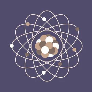 Atom structure. Science day. Education. Nuclear Stock Illustration