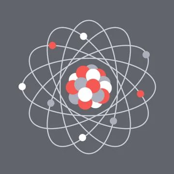 Atom structure. Science day. Education. Nuclear Stock Illustration