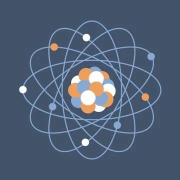 Atom structure. Science day. Education. Nuclear Stock Illustration
