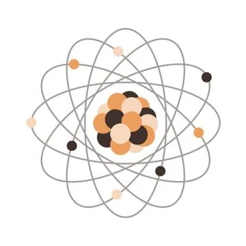 Atom structure. Science day. Education. Nuclear Stock Illustration