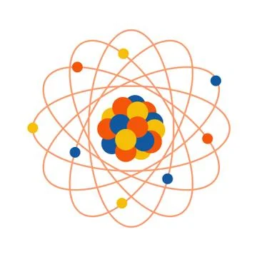 Atom structure. Science day. Education. Nuclear Stock Illustration